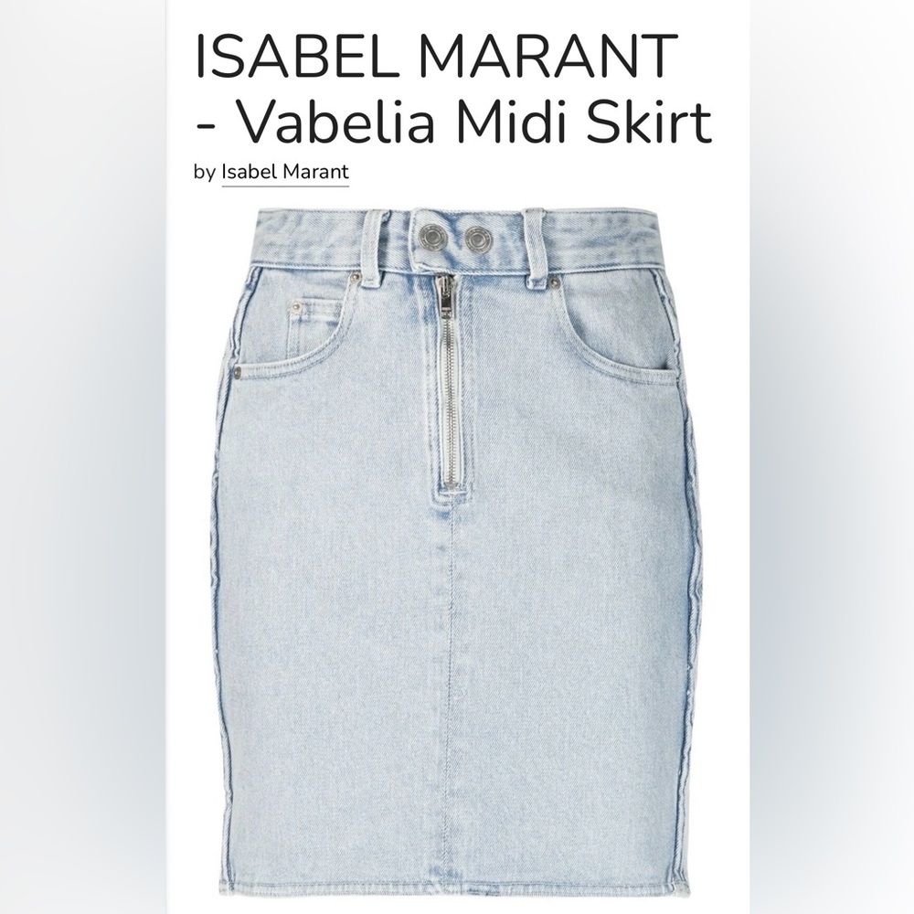 ISABEL MARANT- Vabelia Midi Skirt in Light Denim Size 38 (US 6) NWT